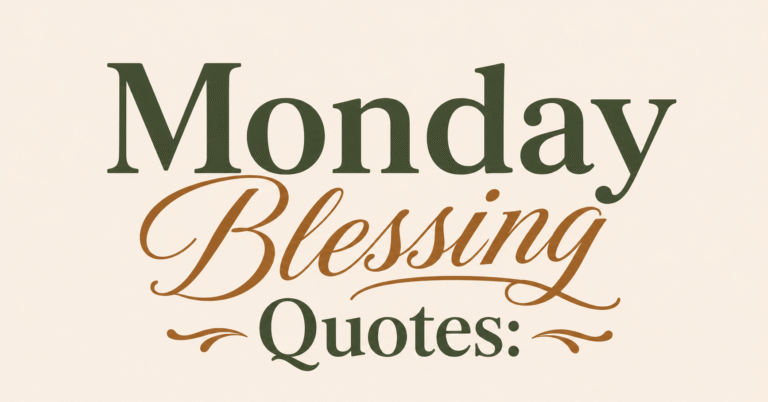 Monday Blessing Quotes with an inspirational and elegant design